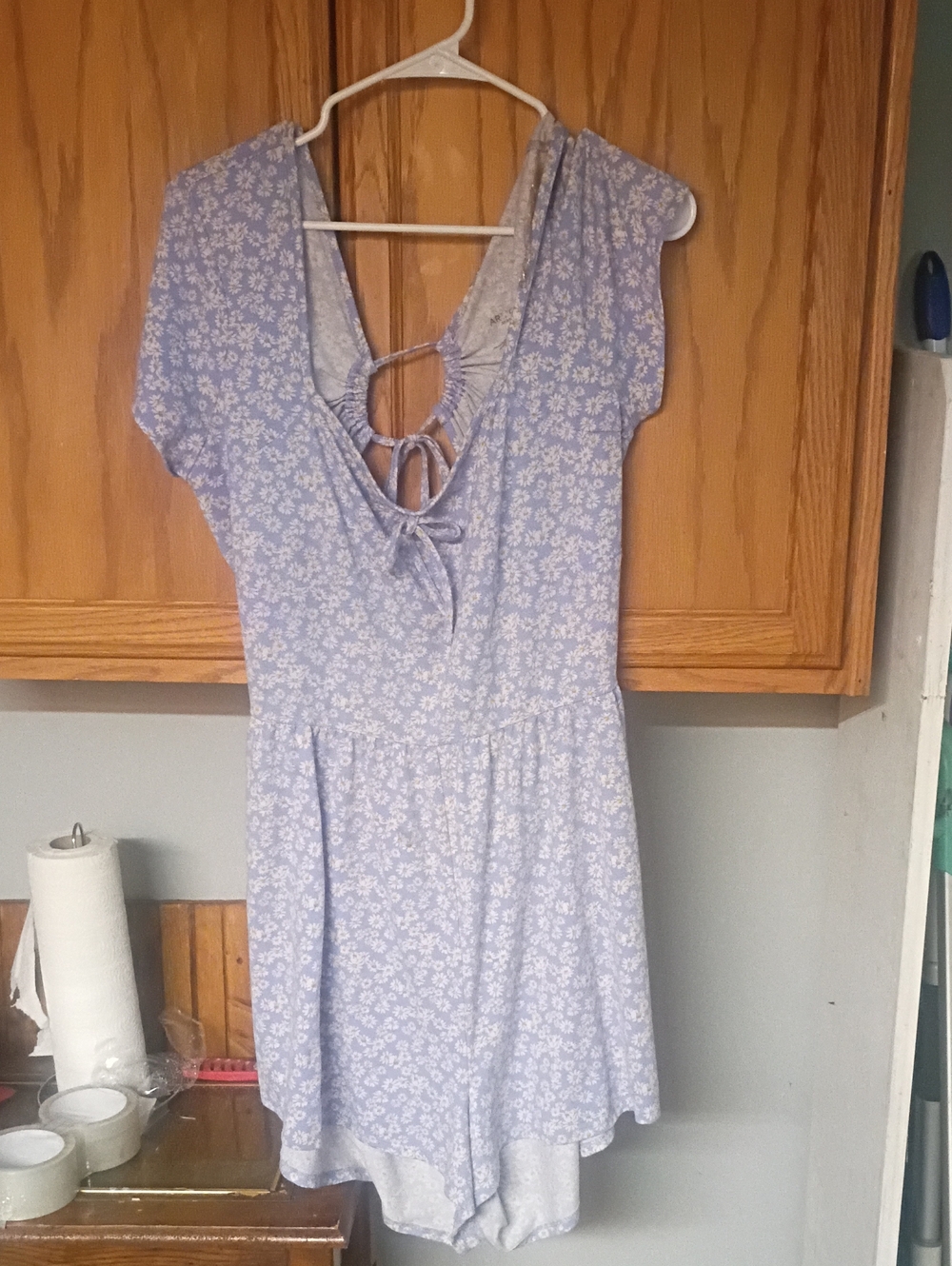 Arizona Floral Tie-Back Lavender Women’s Romper SZ XXL